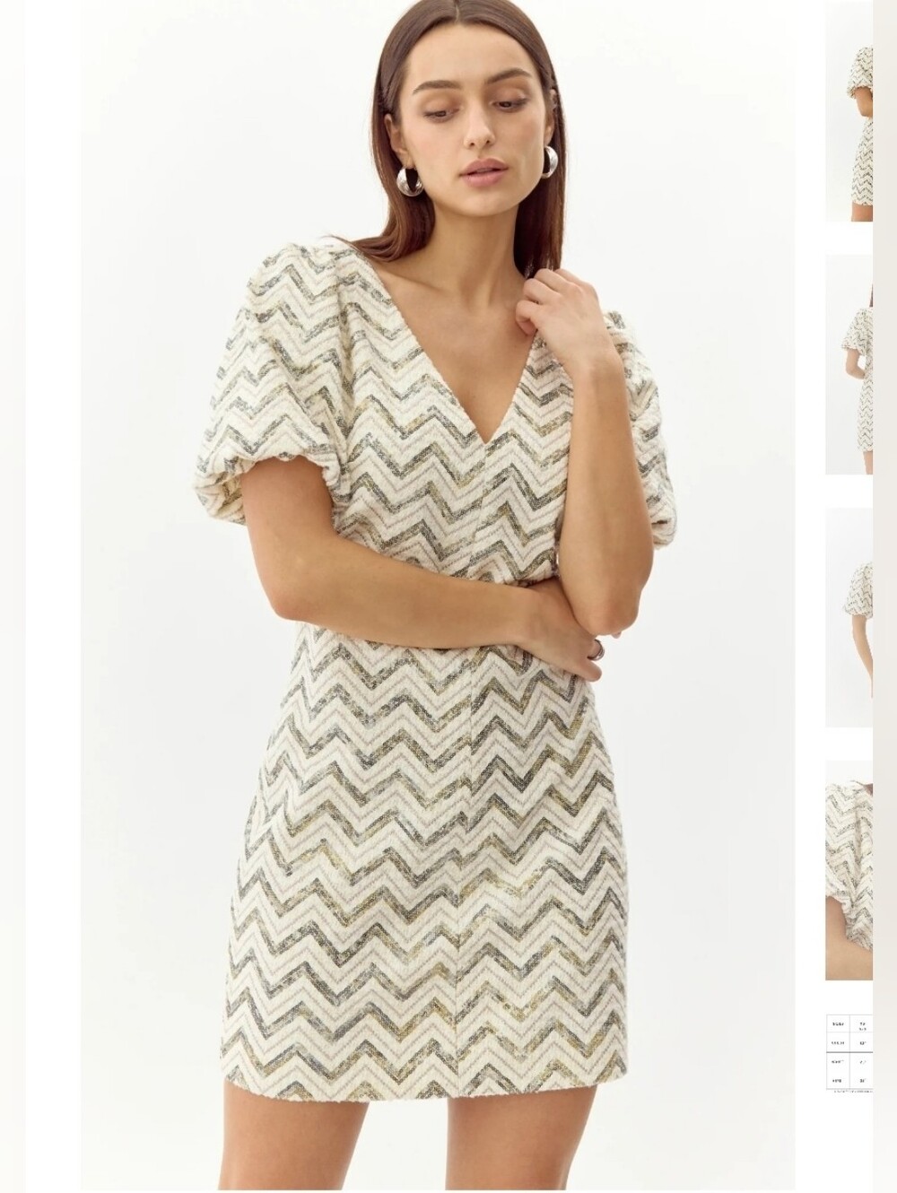 Greylin Cali Sequins Chevron Mini Dress size S NEW